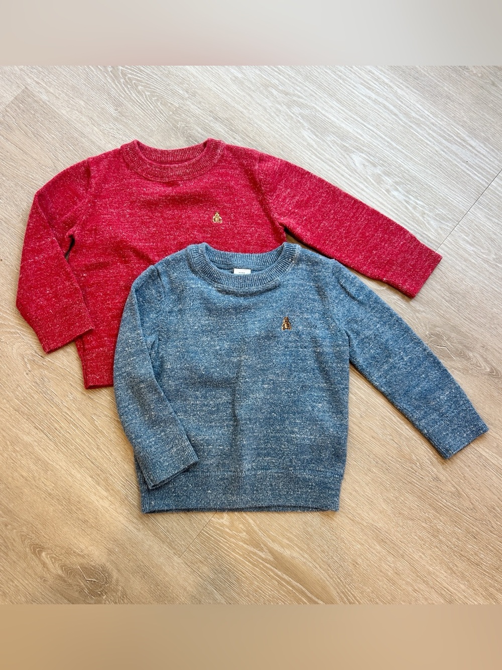Baby Gap 2T red and blue heathered knit sweaters